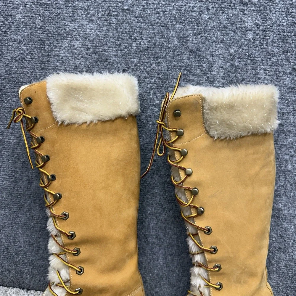 Timberland faux fur tongue nubuck Leather boots shoes 15